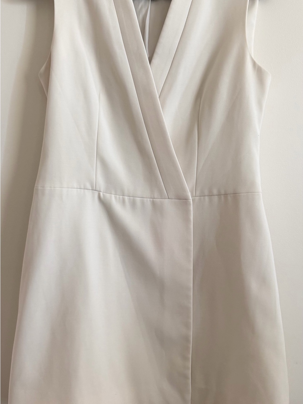 BCBGMaxAzria Cream Strapless Wrap-Front Dress